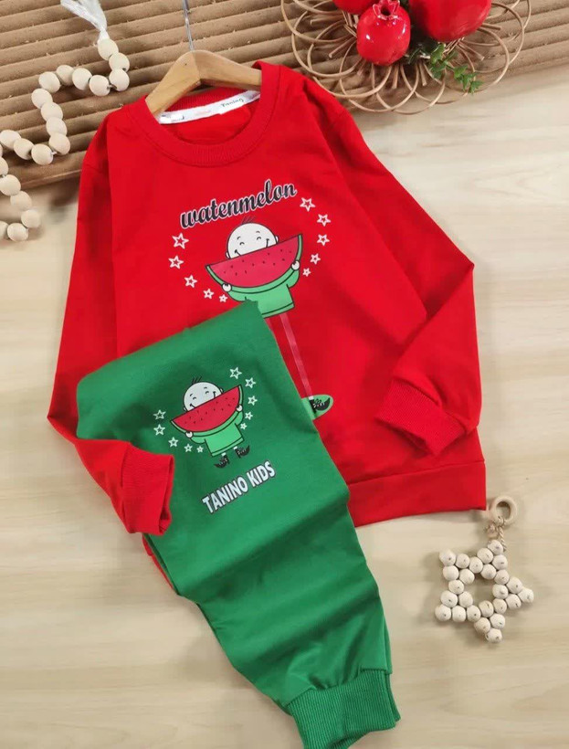 بلوز و شلوار هندوانه مدل یلدایی دخترانه/پسرانه