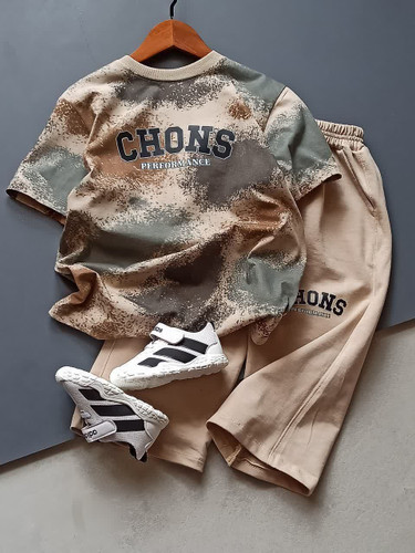 ست تیشرت و شلوارک پسرانه مدل CHONS کد ۱۷۷